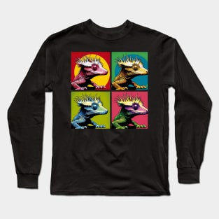 Pop Art Crested Gecko - Cool Lizard Long Sleeve T-Shirt